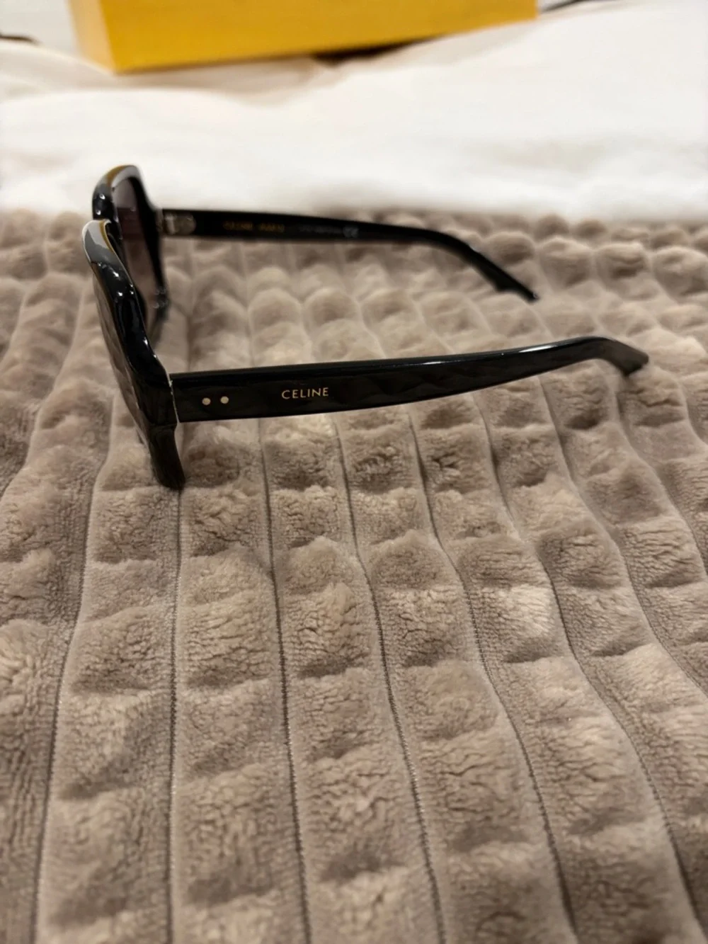 Celine Black Oversized Square Sunglasses with Gradient Smoke Lenses